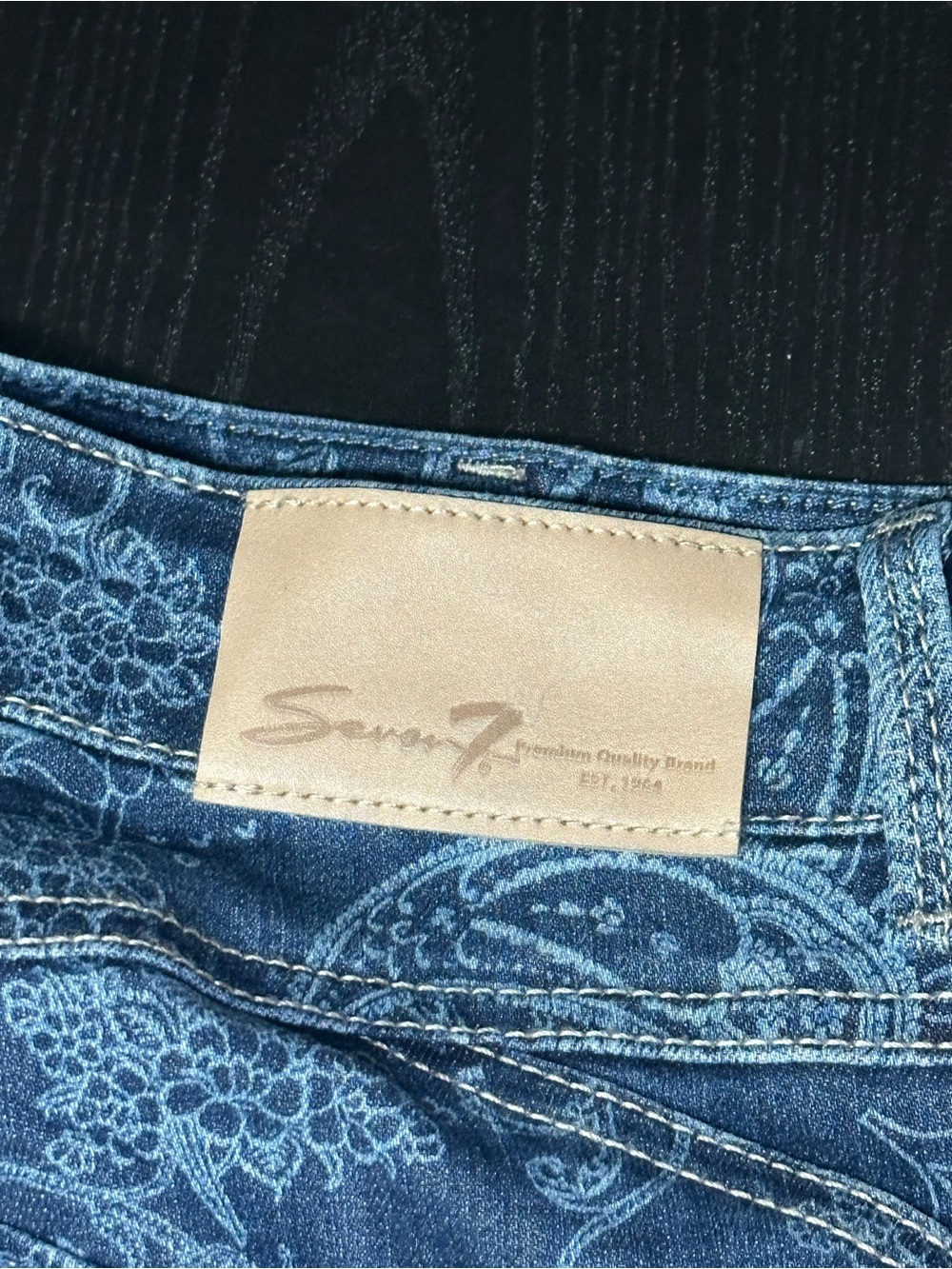 Seven7 Paisley Skinny Jeans Women’s Size 6 Blue Stretch Denim Retro Boho - Picture 5 of 7
